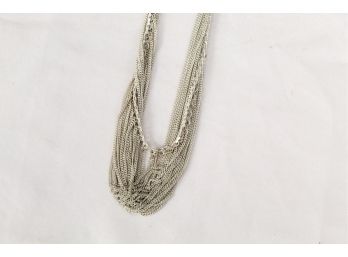 Sterling Silver Multi Chain Necklace -32