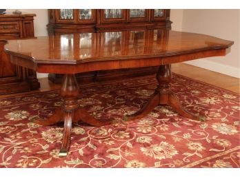 Bernhardt Furniture Co. Double Pedestal Mahogany Dining Table Including Leafs And Pads