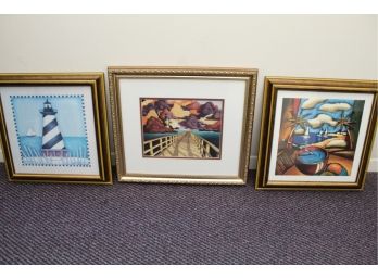Light House Ocean Framed Prints 15 X 16