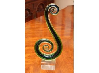 Badash Murano Style Swirl Glass Centerpiece Sculpture
