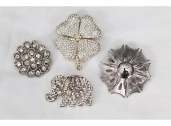 Assortment Of Silver Colored Brooches -31