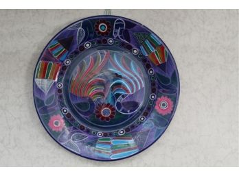 Hand Painted Clay Wall Plate 16' Wide