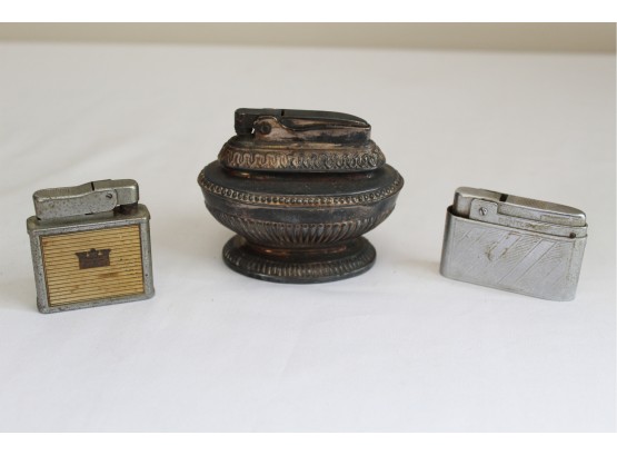 Trio Of Vintage Lighters Including Ronson Queen Anne