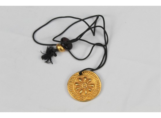 Vintage M.blair Gold Colored Medallion Necklace -4