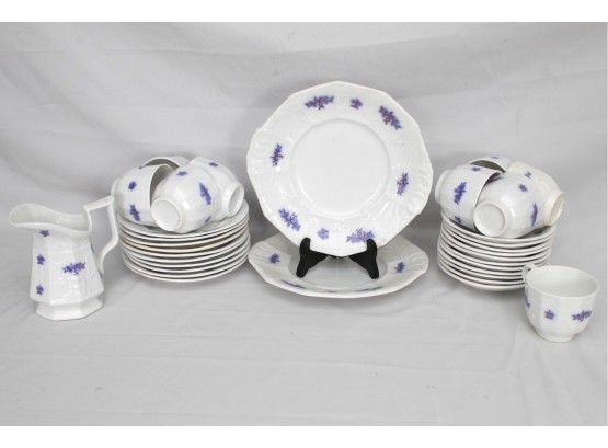 Blue And White Tea Cups And Plates Set