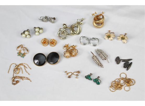 Assortment Of Vintage Costume Jewelry Earrings -24