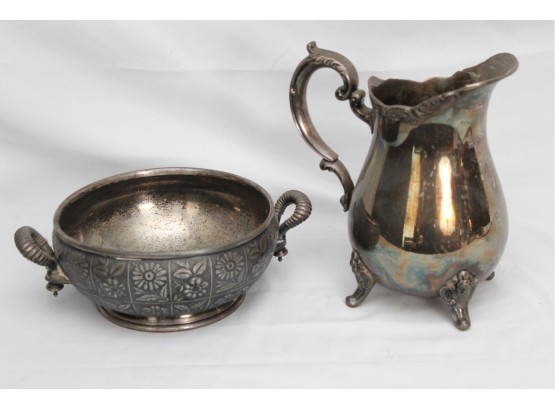Silver Plated Towle Pitcher And Bowl