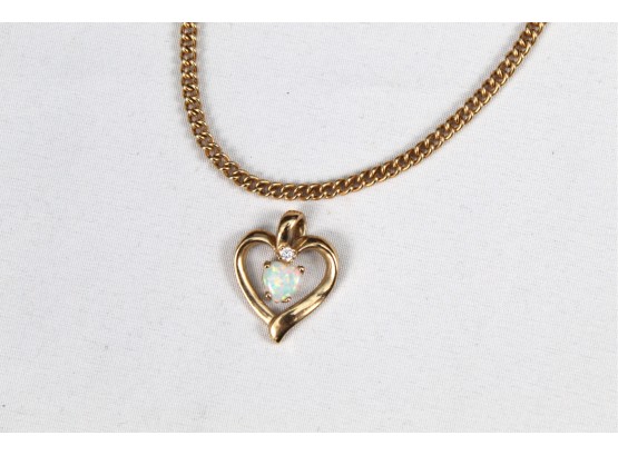 10k Gold Heart Pendant With Gold Colored Necklace 1.7 Gram Pendant -7