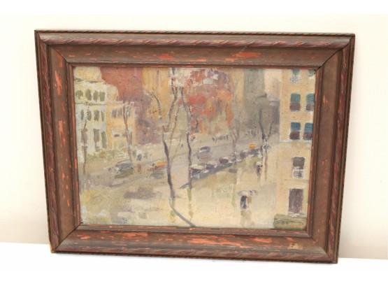 Oil On Canvas Cityscape Signed Tate 17 X 13