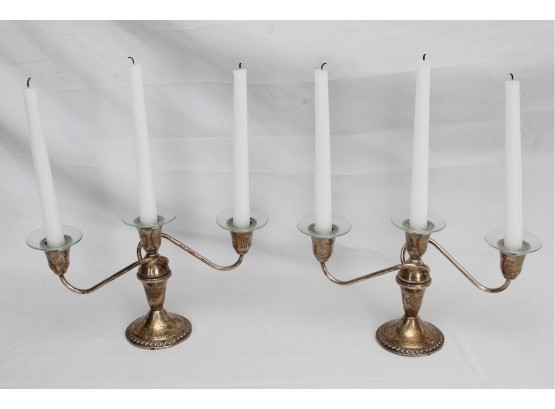 Pair Of Duchin Sterling Silver Weighted Candelabras 6.5 Inches Tall