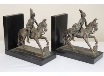 Knights On Horses Book Ends Made In Italy