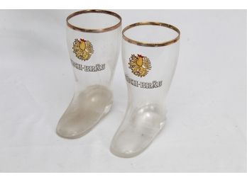 Pair Of Koch Brau Beer Glass Boots