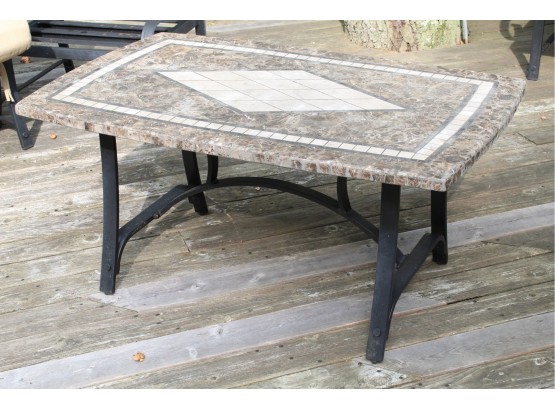 Faux Stone Outdoor Coffee Table  48 X 30 X 23