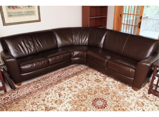 3 Piece Brown Leather Couch Great Condition