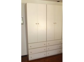 Large White Clothing Cabinet 1 Of 4 - 29 X 16 1/2 X 86 1/2