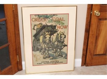J. C. Leyendecker WWI Framed US Fuel Administration Poster Print 28 X 38 1/2