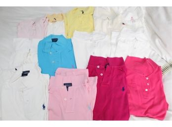 Assortment Of Collared Shirts Including Polo Size Medium 14 Shirts