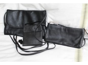 Tri Of Black Purses Including DKNY, Romay, G.H Bass & Co.