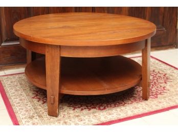 Round Coffee Table With Under Shelf 36 X 18