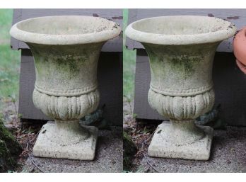 Pair Of Outdoor Footed Urns