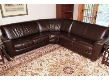 3 Piece Brown Leather Couch Great Condition