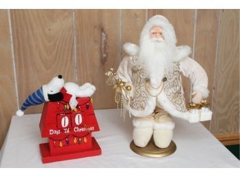 Santa Claus And Snoopy Christmas Decor