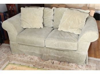 Green Suede Love Seat 62 X 37 X 32