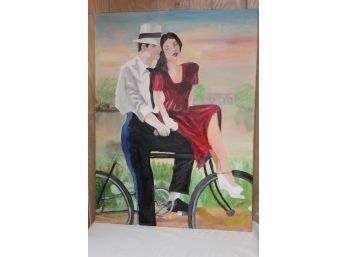 Oil On Canvas Couple Painting 30 X 40