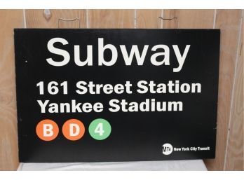 MTA Subway 161 Street Station Yankee Stadium Wall Decor Sign 30 1/2 X 20