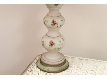 Hand Painted Porcelain Table Lamp With Linen Shade