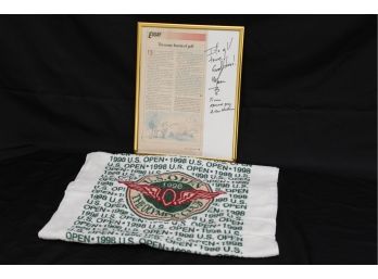 Framed Golf Essay And 1998 US Open Towel