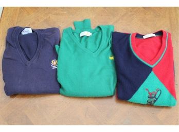 Three Mens Golf Sweaters Size Large