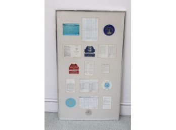 Collection Of Framed Golf Score Cards