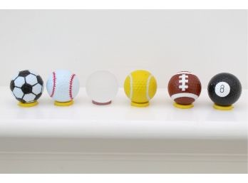 Collection Of 6 Sports Themed Golf Balls