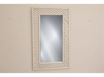 White Wicker Wall Mirror