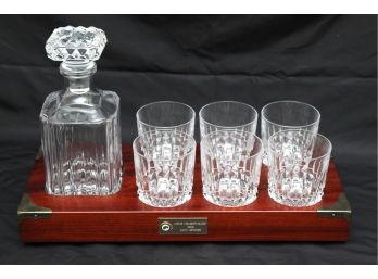 Crystal Decanter Set With Glasses And Holder