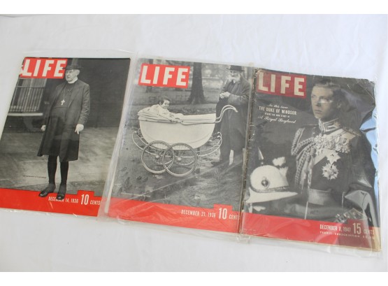 Vintage 1930s-1940s Life Magazines 3 Total