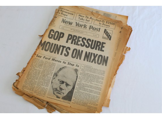 Vintage Newspapers Including Nixon Resignation