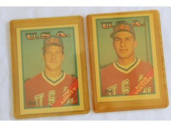 Jim Abbott And Robin Ventura USA National Team Cards
