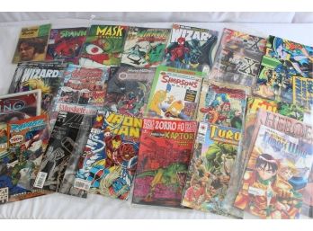 Miscellaneous Comic Lot Featuring Spawn, The Mask, And Wizard