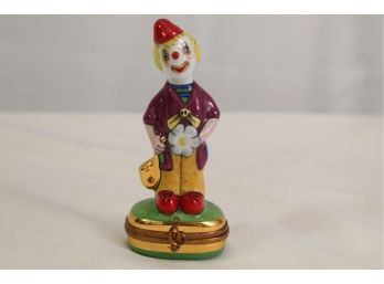 Limoges Clown Figurine Trinket Box