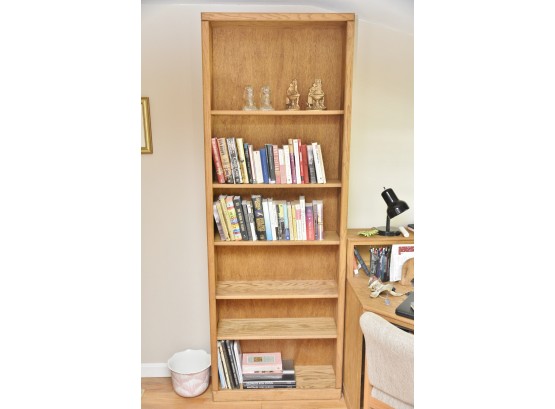 Oak Book Shelf - 30 X 10 1/4 X 84 1/2 - (contents Not Included)