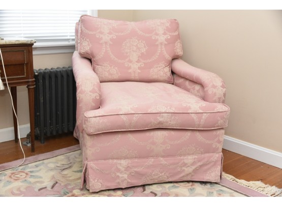 Down Filled Pink Arm Chair 30 1/2 X 38 X 34 1/2