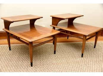 MCM Lane Acclaim Walnut And Ash Dovetail End Tables - 21 X 28 X 21