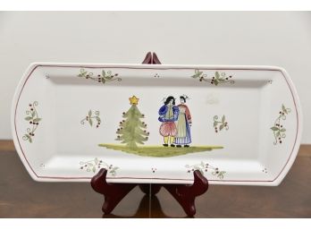 Quimper French Christmas Cake Plate