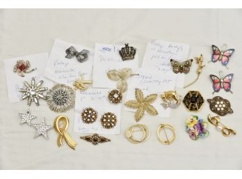 Collection Of Costume Jewelry Pins