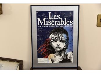Les Misérables Framed Poster With Signatures 18 X 24 1/2