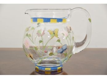 Lenox Hand Painted Glass Pitcher