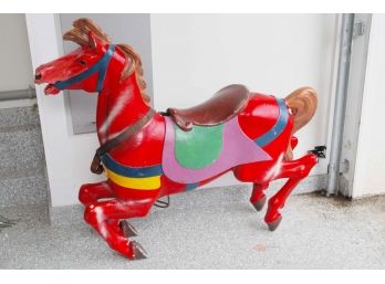 Vintage Hand Carved And Painted Carousel Jumper Horse 47” Long, 9” Width, 43” Tall