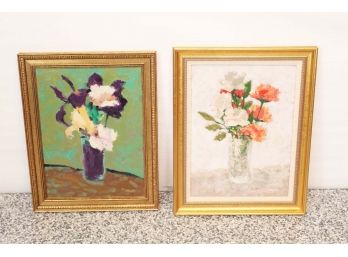 Two Framed Canvas Paintings Signed Pascucci 15 X 19